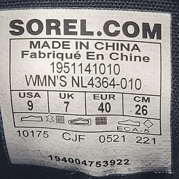 Sorel Joan of Arctic Wedge III Women's Black Boots NL4364-010 US Size 9 - Picture 10 of 10